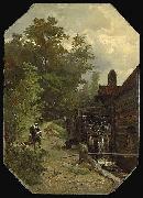 Gerard Bilders Jacob van Ruisdael, sketching a watermill oil on canvas